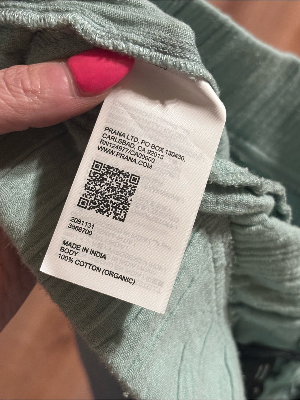 PRana organic cotton gauze cropped pants sage green frayed hem boho NWT Medium - Picture 11 of 16
